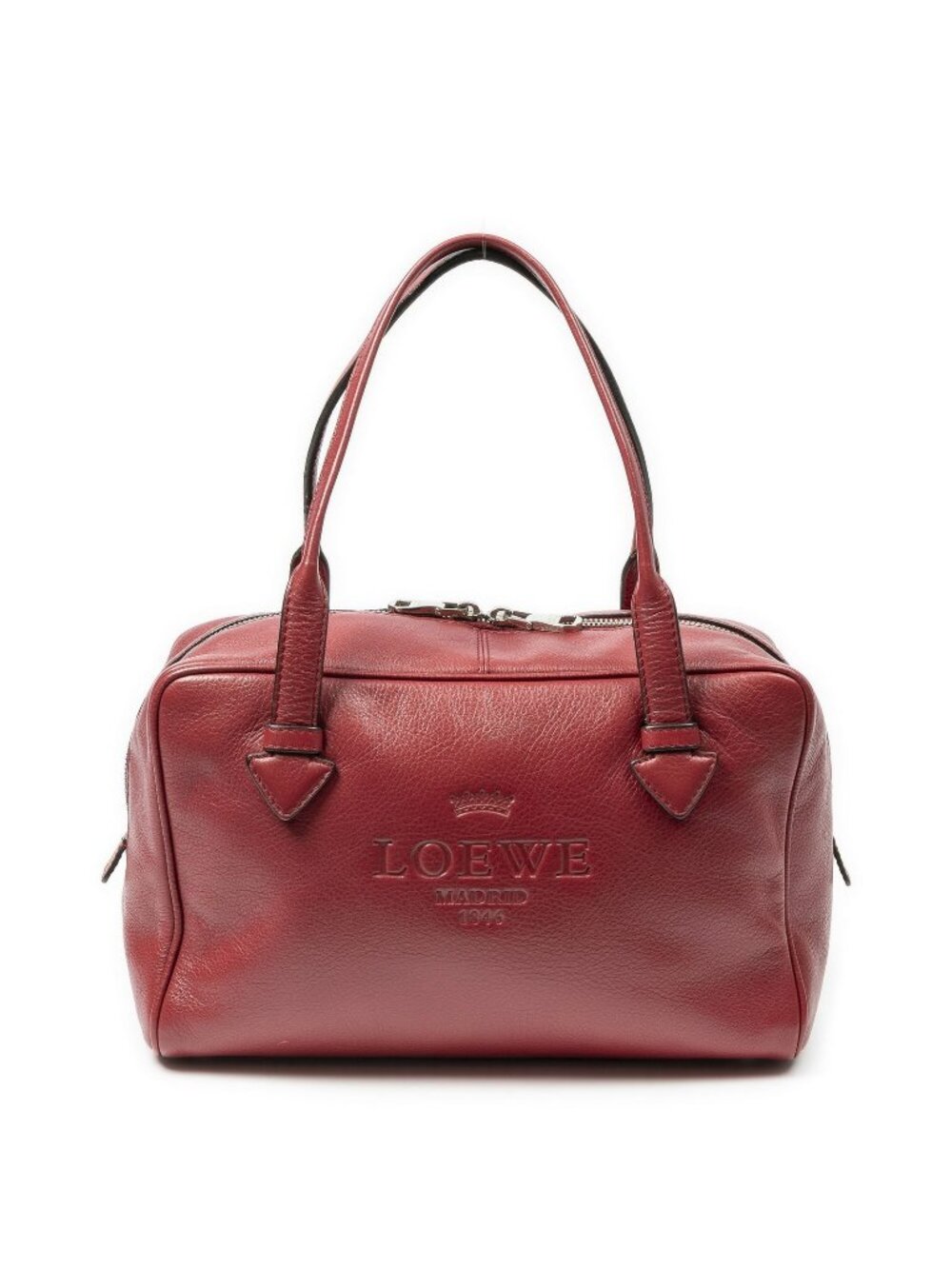 Loewe Small Heritage Boston Red Calfskin Leather Shoulder Bag